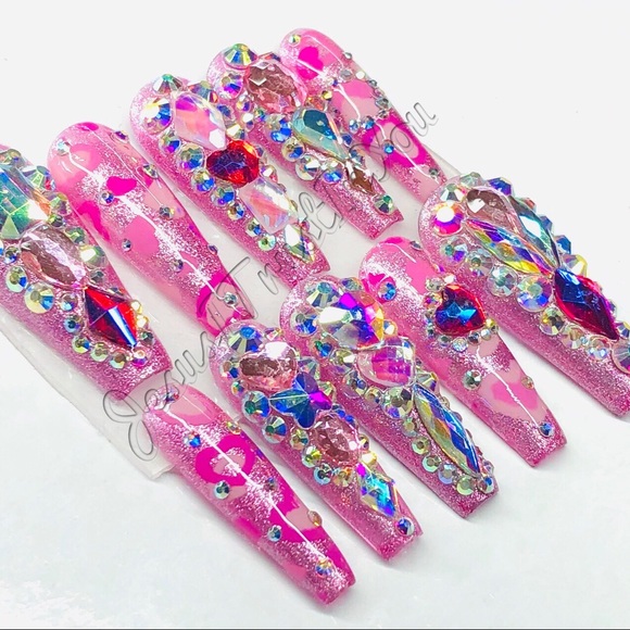 SPARKLE ❤️- LONG BALLERINA PRESS ON NAILS - Picture 3 of 11